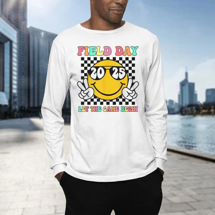 Field Day 2025 Let The Games Begin Yellow Team Teachers Kids Men's Long Sleeve T-Shirt, gift for family, gift for coworker Field Day 2025 Let The Games Begin Yellow Team Teachers Kids Men's Long Sleeve T-Shirt, gift for family, gift for coworker
