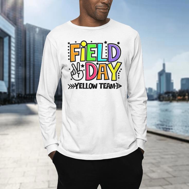 Field Day Yellow Team For Teacher Kids Field Day Games Men's Long Sleeve T-Shirt, gift for family, gift for coworker Field Day Yellow Team For Teacher Kids Field Day Games Men's Long Sleeve T-Shirt, gift for family, gift for coworker