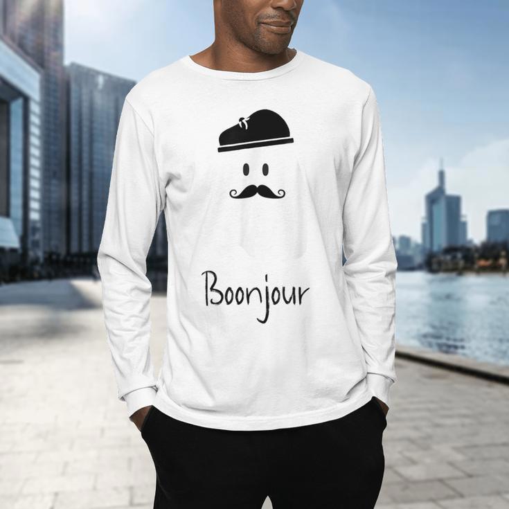 French Teacher Halloween Bonjour Ghost Men's Long Sleeve T-Shirt, gift for family, gift for coworker French Teacher Halloween Bonjour Ghost Men's Long Sleeve T-Shirt, gift for family, gift for coworker
