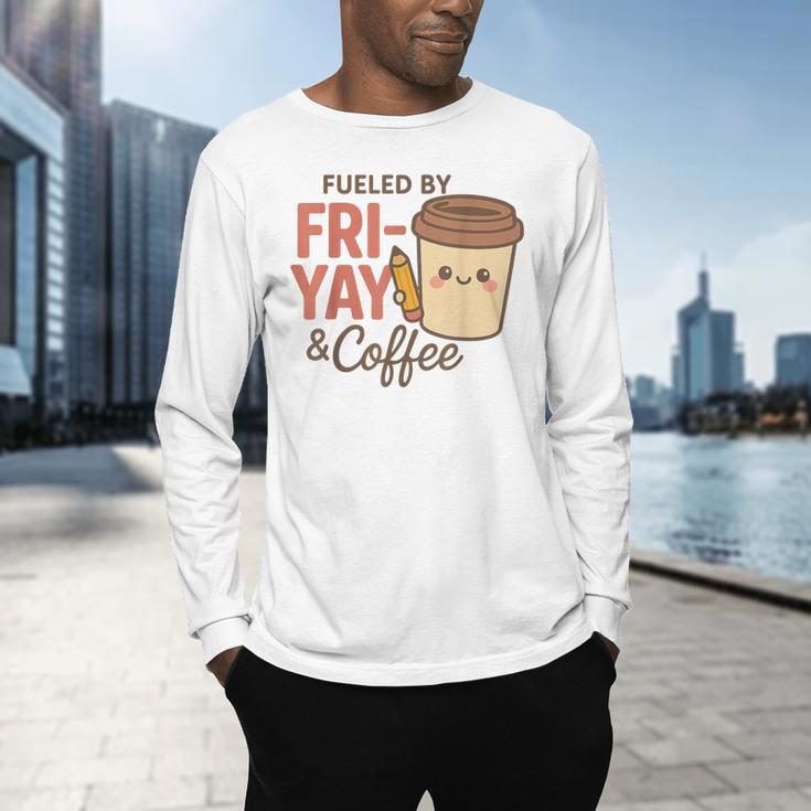 Friyay Teacher Coffee Friday School Cute Fri Yay Men's Long Sleeve T-Shirt, gift for family, gift for coworker