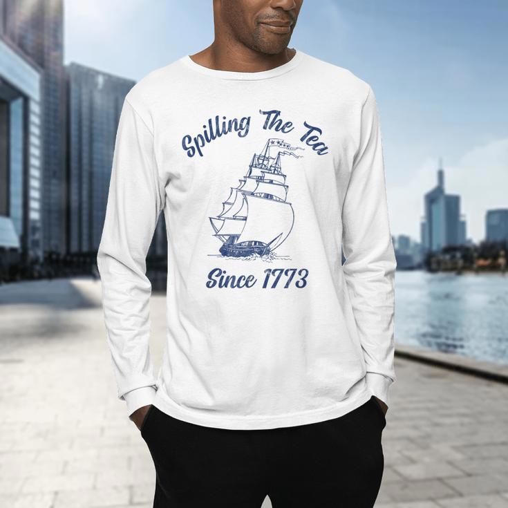 Fun 4th Of July Spilling The Tea Since 1773 History Teacher Men's Long Sleeve T-Shirt, gift for family, gift for coworker Fun 4th Of July Spilling The Tea Since 1773 History Teacher Men's Long Sleeve T-Shirt, gift for family, gift for coworker