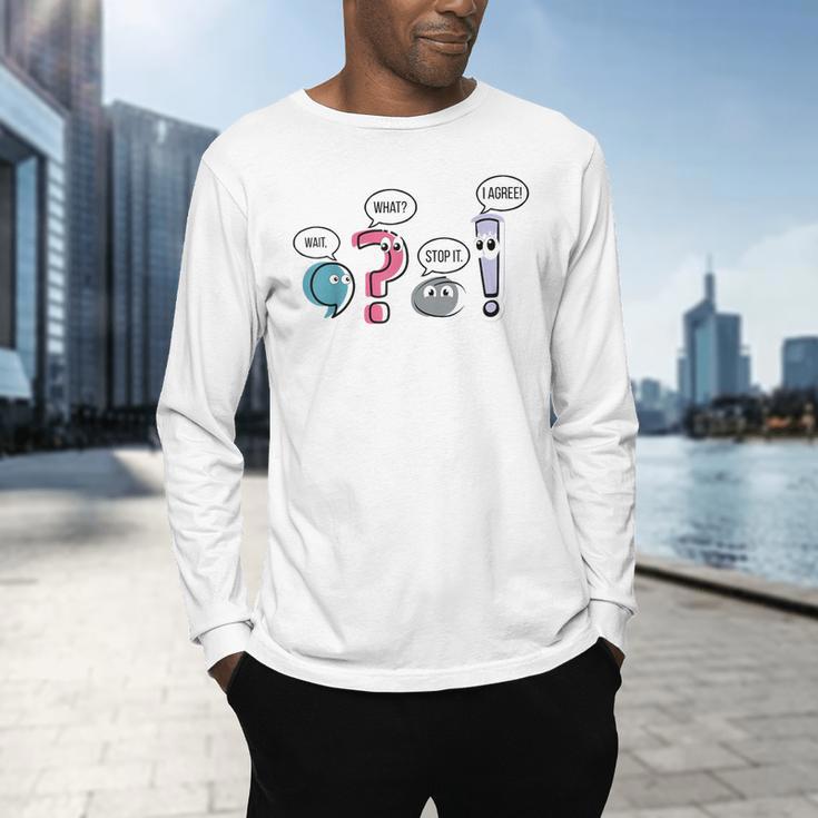 Grammar Teacher Punctuation English First Day Back To School Men's Long Sleeve T-Shirt, gift for family, gift for coworker