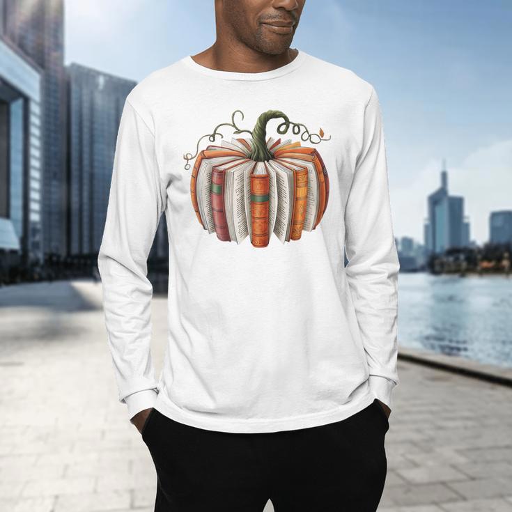 Halloween Teacher Librarians Fall Book Pumpkin Retro Reading Men's Long Sleeve T-Shirt, gift for family, gift for coworker Halloween Teacher Librarians Fall Book Pumpkin Retro Reading Men's Long Sleeve T-Shirt, gift for family, gift for coworker