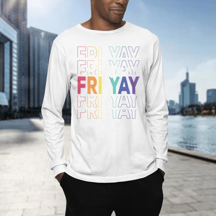 Happy Fri Yay Teacher Friday Saying Men's Long Sleeve T-Shirt, gift for family, gift for coworker Happy Fri Yay Teacher Friday Saying Men's Long Sleeve T-Shirt, gift for family, gift for coworker