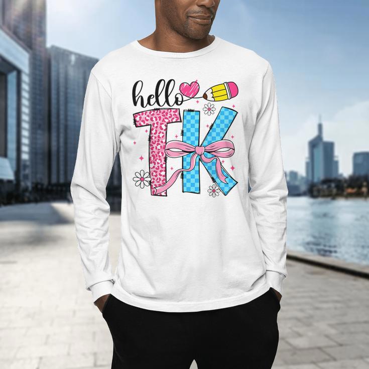 Hello TK Transitional Kindergarten Back To School Teacher Men's Long Sleeve T-Shirt, gift for family, gift for coworker Hello TK Transitional Kindergarten Back To School Teacher Men's Long Sleeve T-Shirt, gift for family, gift for coworker