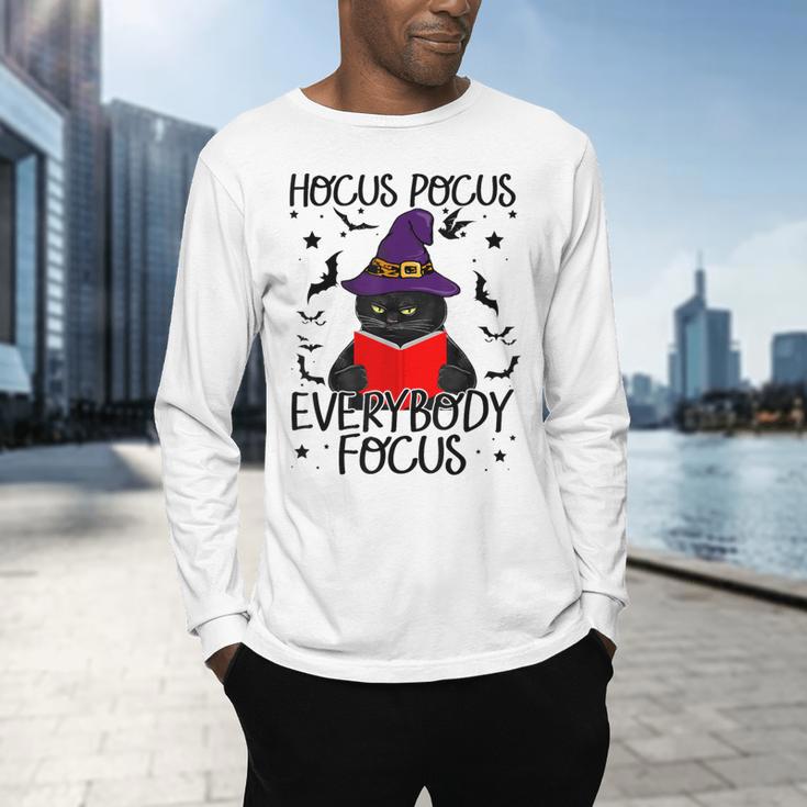 Hocus Pocus Everybody Focus Halloween Teacher For Men Women Men's Long Sleeve T-Shirt, gift for family, gift for coworker Hocus Pocus Everybody Focus Halloween Teacher For Men Women Men's Long Sleeve T-Shirt, gift for family, gift for coworker
