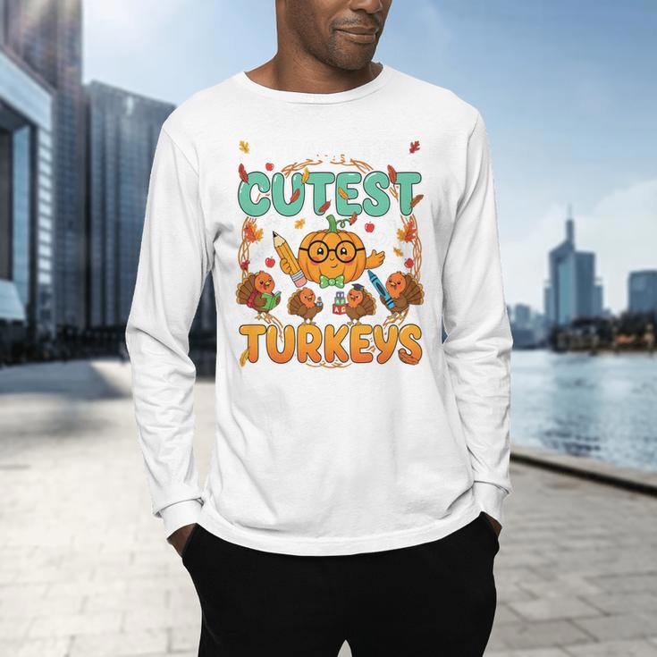 Humor I Teach The Cutest Turkeys Thanksgiving Teacher Men's Long Sleeve T-Shirt, gift for family, gift for coworker Humor I Teach The Cutest Turkeys Thanksgiving Teacher Men's Long Sleeve T-Shirt, gift for family, gift for coworker