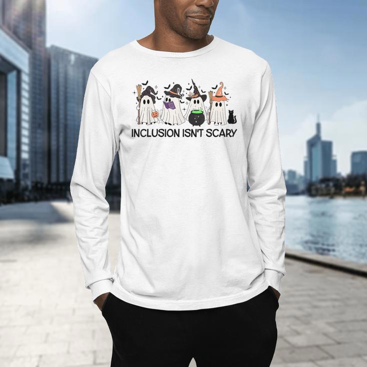 Inclusion Isn't Scary Boo Ghost Halloween Sped Teacher Men's Long Sleeve T-Shirt, gift for family, gift for coworker Inclusion Isn't Scary Boo Ghost Halloween Sped Teacher Men's Long Sleeve T-Shirt, gift for family, gift for coworker