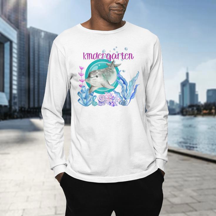 Kindergarten Teacher Dolphin Ocean Life Teaching Team Spirit Men's Long Sleeve T-Shirt, gift for family, gift for coworker Kindergarten Teacher Dolphin Ocean Life Teaching Team Spirit Men's Long Sleeve T-Shirt, gift for family, gift for coworker