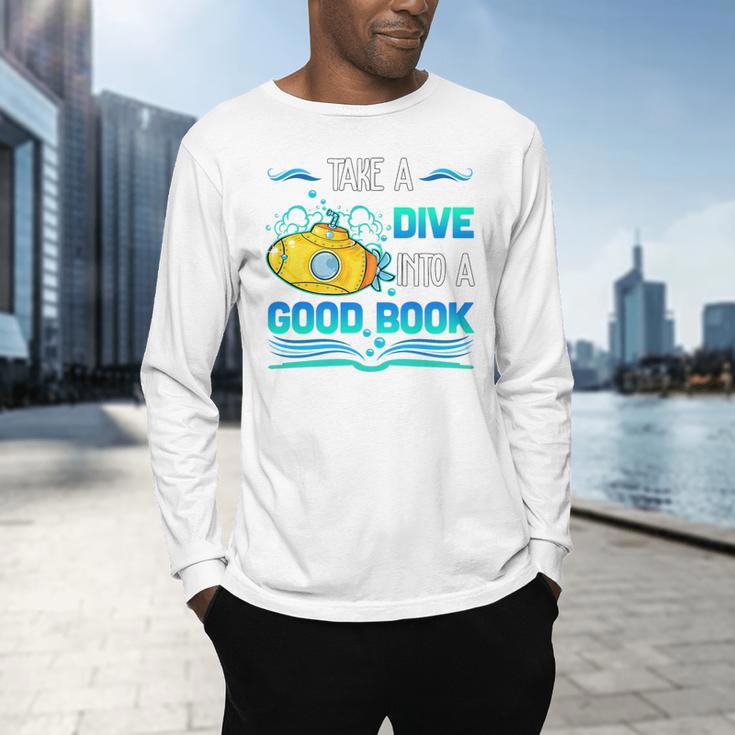Librarian Teacher Dive Into A Good Book Reading Premium Tri-Blend Men's Long Sleeve T-Shirt, gift for family, gift for coworker Librarian Teacher Dive Into A Good Book Reading Premium Tri-Blend Men's Long Sleeve T-Shirt, gift for family, gift for coworker