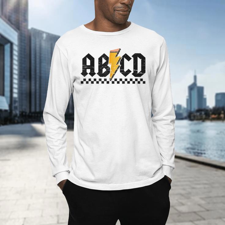 Lightning Pencil Rock'n Roll ABCD Teacher Back To School Kid Men's Long Sleeve T-Shirt, gift for family, gift for coworker Lightning Pencil Rock'n Roll ABCD Teacher Back To School Kid Men's Long Sleeve T-Shirt, gift for family, gift for coworker