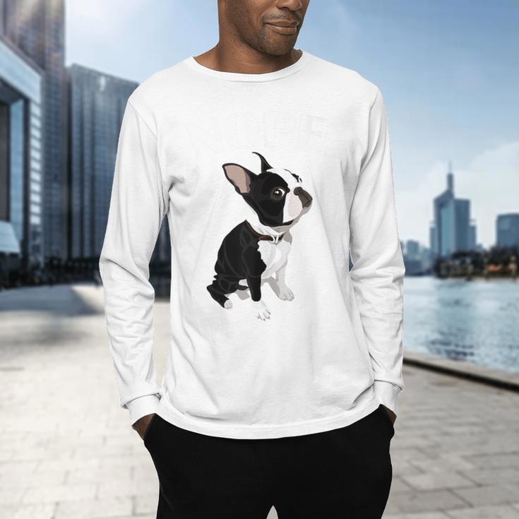 Love NOPE Boston Terrier Dog Lover Men's Long Sleeve T-Shirt, gift for family, gift for coworker