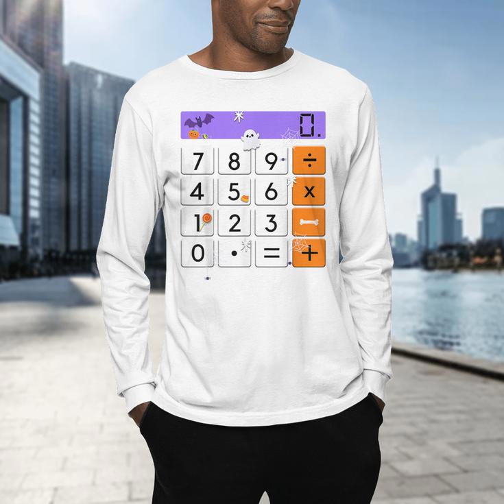 Math Teacher Halloween Costume Calculator Math Pun Men's Long Sleeve T-Shirt, gift for family, gift for coworker Math Teacher Halloween Costume Calculator Math Pun Men's Long Sleeve T-Shirt, gift for family, gift for coworker