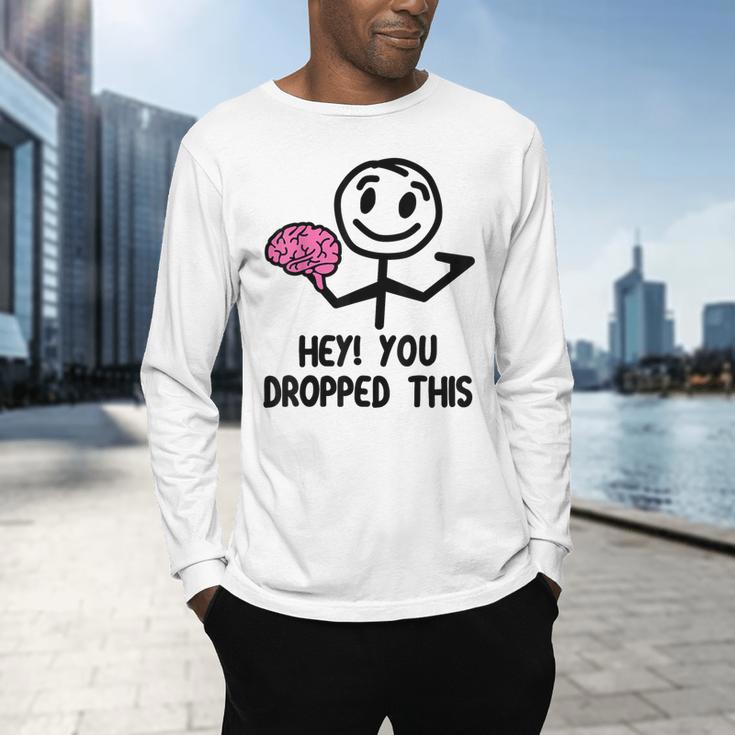 Nerdy Hey You Dropped This Brain Math Teacher Men's Long Sleeve T-Shirt, gift for family, gift for coworker