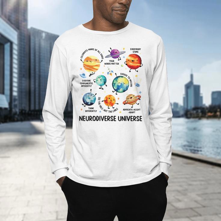 Neurodiverse Universe Space Planet Special Education Teacher Men's Long Sleeve T-Shirt, gift for family, gift for coworker