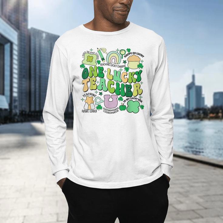 One Lucky Teacher St Patrick's Day Irish Teacher Lucky Era Men's Long Sleeve T-Shirt, gift for family, gift for coworker