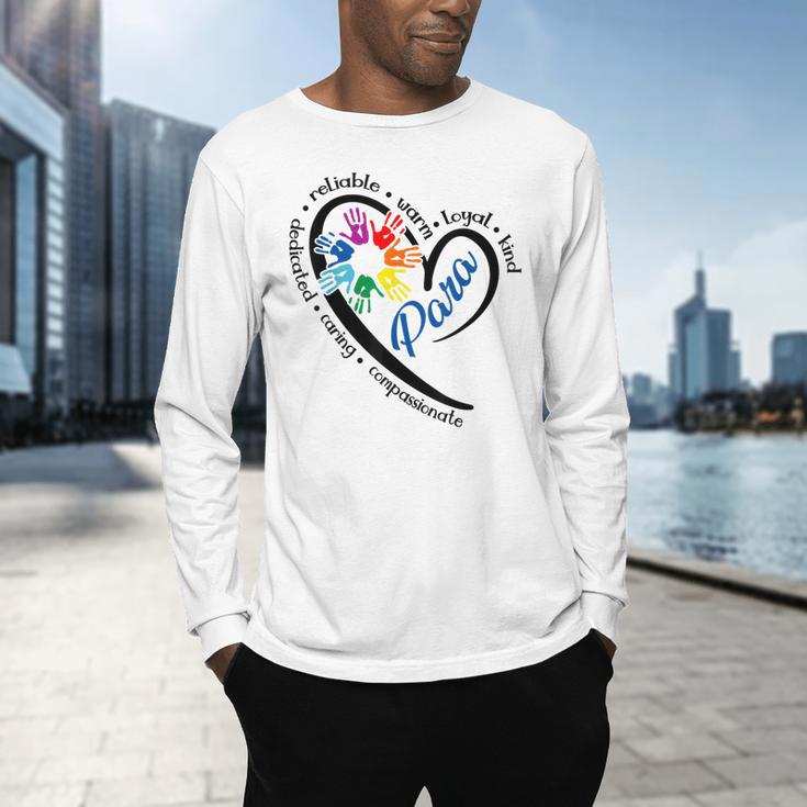 Para Heart Teacher Paraprofessional Paraeducator Men Women Men's Long Sleeve T-Shirt, gift for family, gift for coworker
