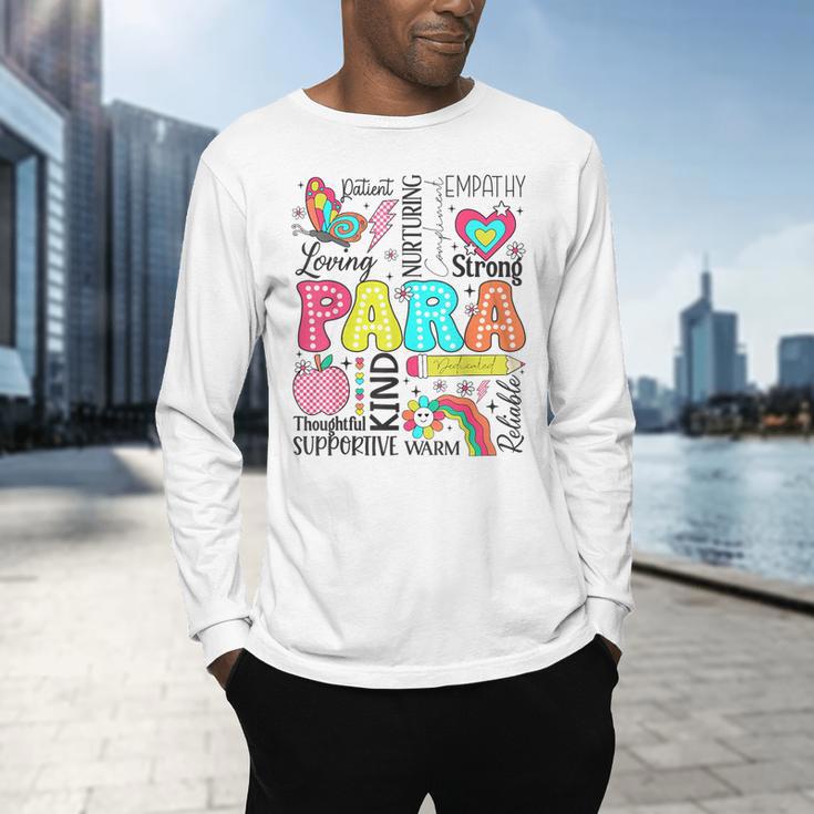 Para Paraprofessional Paraeducator Teacher Back To School Men's Long Sleeve T-Shirt, gift for family, gift for coworker Para Paraprofessional Paraeducator Teacher Back To School Men's Long Sleeve T-Shirt, gift for family, gift for coworker