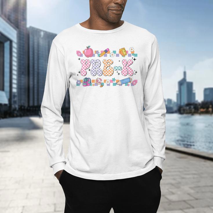Pre-K Back To School Teachers Kids 1st Day Of School Men's Long Sleeve T-Shirt, gift for family, gift for coworker