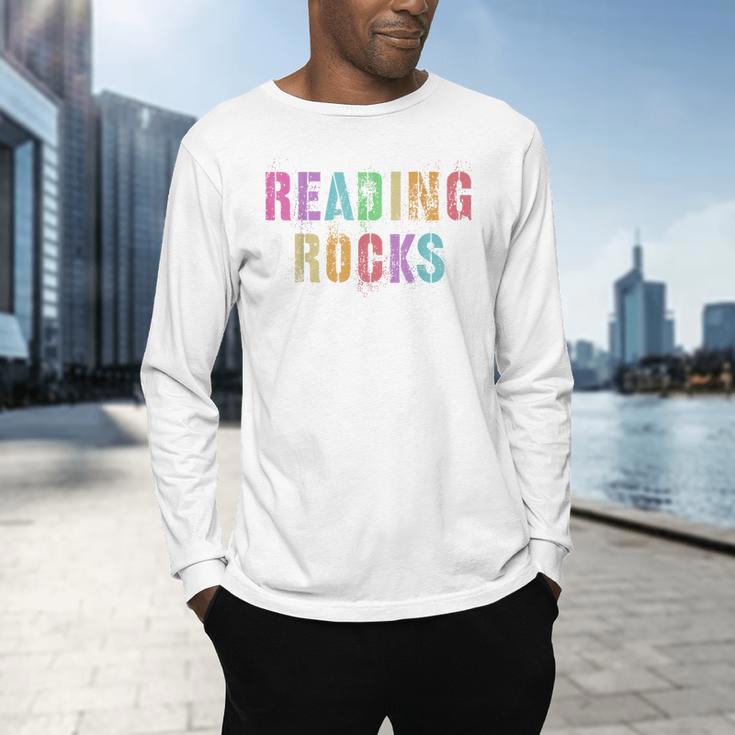 READING ROCKS English Teacher ELA ABCD Read Star Kinder Men's Long Sleeve T-Shirt, gift for family, gift for coworker