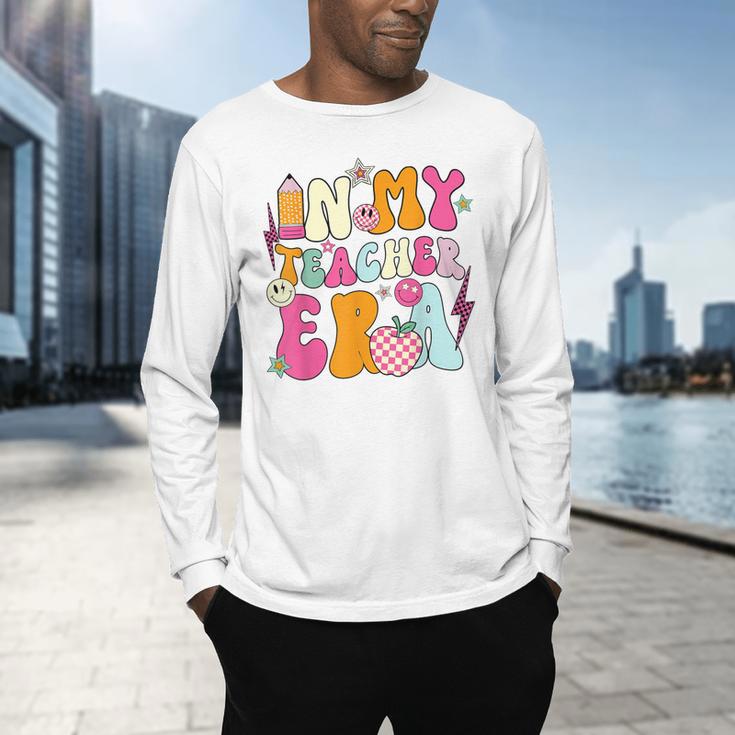 Retro Groovy In My Teaching Era Best Teacher Appreciation Men's Long Sleeve T-Shirt, gift for family, gift for coworker