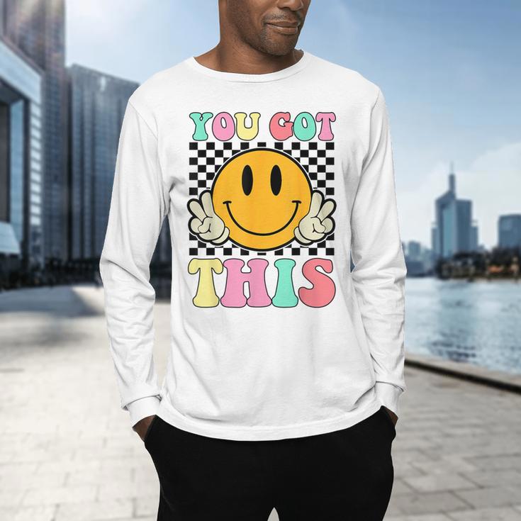 You Got This Retro Smile Motivational Testing Day Teacher Men's Long Sleeve T-Shirt, gift for family, gift for coworker