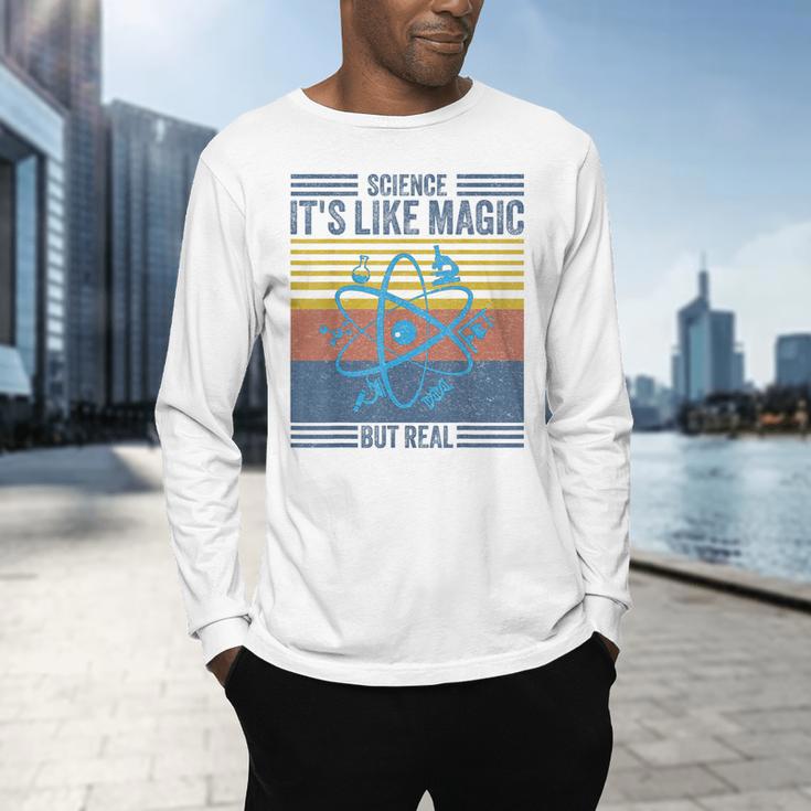 Science It's Like Magic But Real Science Teacher Geek Nerd Men's Long Sleeve T-Shirt, gift for family, gift for coworker