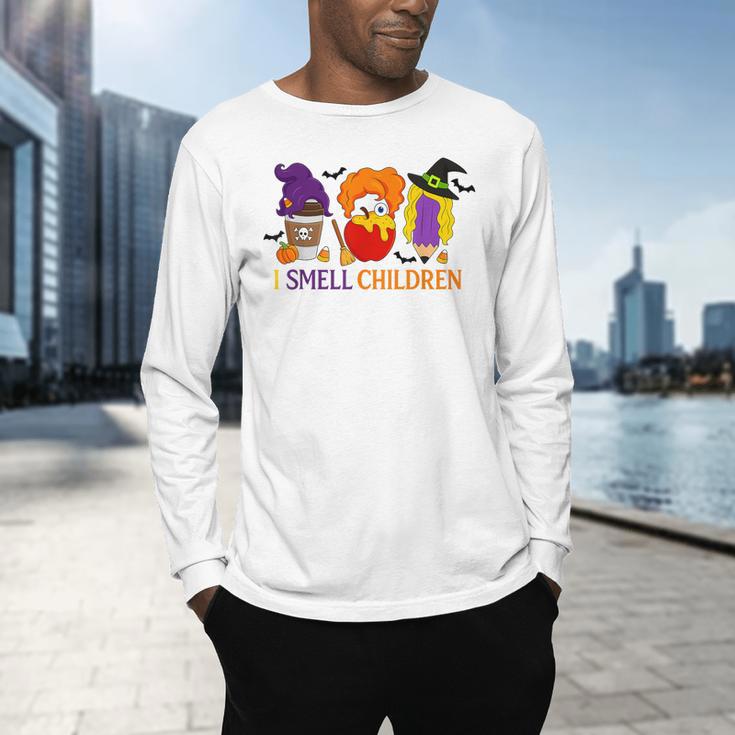 I Smell Children Witch Teacher Halloween Trick Or Teach Men's Long Sleeve T-Shirt, gift for family, gift for coworker I Smell Children Witch Teacher Halloween Trick Or Teach Men's Long Sleeve T-Shirt, gift for family, gift for coworker