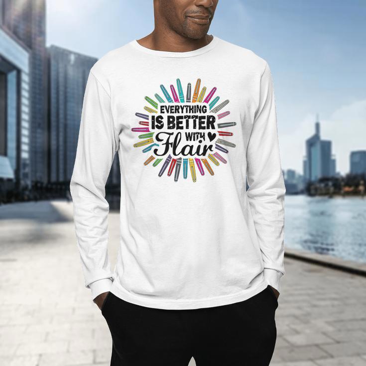 Teacher Flair Pen Art Lover School Supplies Men's Long Sleeve T-Shirt, gift for family, gift for coworker Teacher Flair Pen Art Lover School Supplies Men's Long Sleeve T-Shirt, gift for family, gift for coworker
