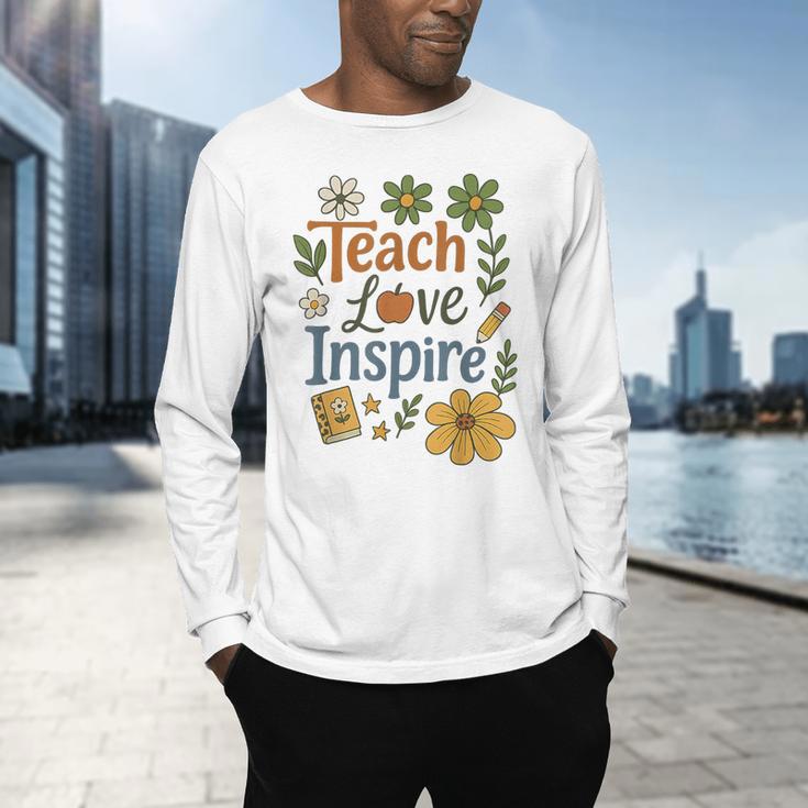 Teacher Inspire Love Men's Long Sleeve T-Shirt, gift for family, gift for coworker
