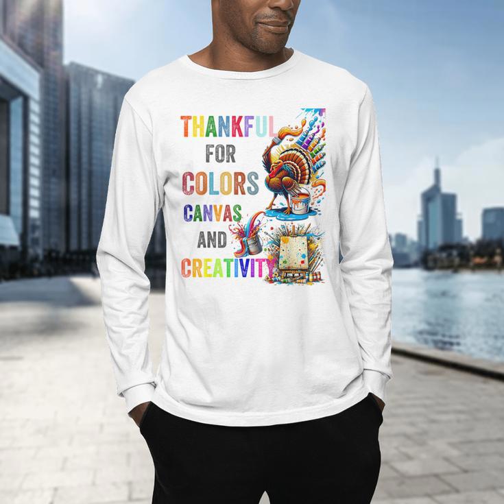 Turkey Thanksgiving Art Teacher Costume Tee For Artists Men's Long Sleeve T-Shirt, gift for family, gift for coworker