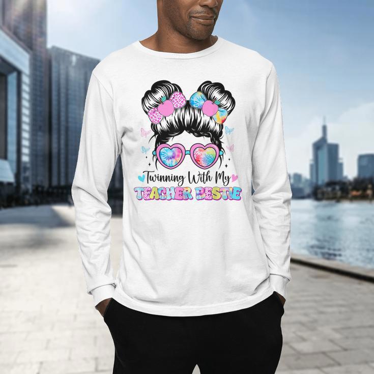 Twinning With My Teacher Bestie Twin Day Friends Teacher Men's Long Sleeve T-Shirt, gift for family, gift for coworker Twinning With My Teacher Bestie Twin Day Friends Teacher Men's Long Sleeve T-Shirt, gift for family, gift for coworker
