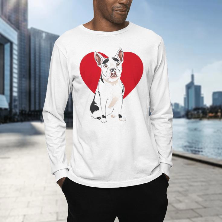 Valentine's Day Boston Terrier Lover Men's Long Sleeve T-Shirt, gift for family, gift for coworker
