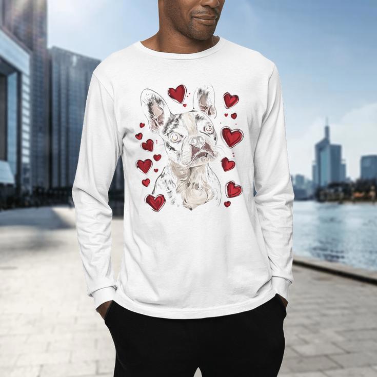 Valentine's Day Boston Terrier Men's Long Sleeve T-Shirt, gift for family, gift for coworker