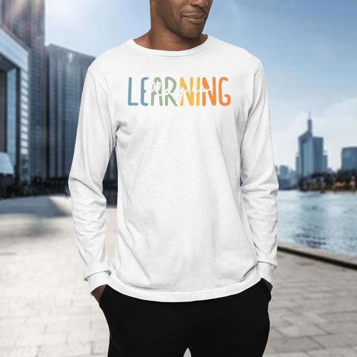 Vintage Play Is Learning Back To School Toddler Teacher Men's Long Sleeve T-Shirt, gift for family, gift for coworker Vintage Play Is Learning Back To School Toddler Teacher Men's Long Sleeve T-Shirt, gift for family, gift for coworker