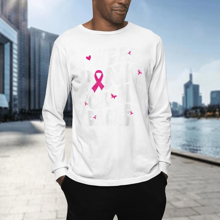 I Wear Pink For My Teacher Breast Cancer Awareness Support Men Women Men's Long Sleeve T-Shirt, gift for family, gift for coworker