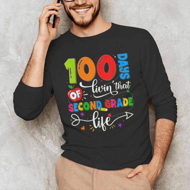 100 Days Of Living That 2nd Grade Life Boy Girl Teacher Men's Long Sleeve T-Shirt, novelty gifts, funny gifts 100 Days Of Living That 2nd Grade Life Boy Girl Teacher Men's Long Sleeve T-Shirt, novelty gifts, funny gifts