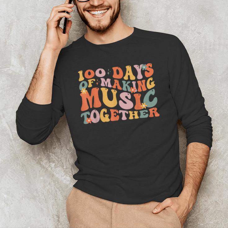 100 Days Of School Music Teacher Men's Long Sleeve T-Shirt, novelty gifts, funny gifts 100 Days Of School Music Teacher Men's Long Sleeve T-Shirt, novelty gifts, funny gifts