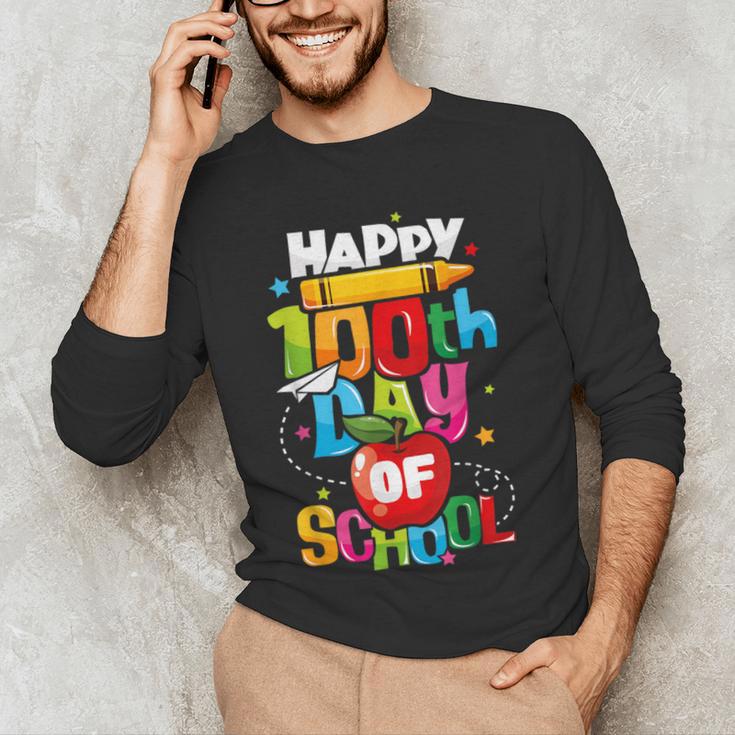 100th Day Of School Teachers Kids Child Happy 100 Days Men's Long Sleeve T-Shirt, novelty gifts, funny gifts