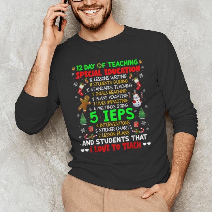 12 Days Of Teaching Special Education IEPS SPED Teacher Xmas Men's Long Sleeve T-Shirt, novelty gifts, funny gifts 12 Days Of Teaching Special Education IEPS SPED Teacher Xmas Men's Long Sleeve T-Shirt, novelty gifts, funny gifts