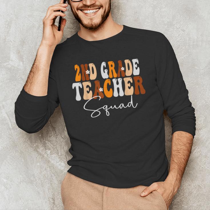 2nd Grade Teacher Squad Cute Women Groovy Fall Autumn Lovers Men's Long Sleeve T-Shirt, novelty gifts, funny gifts 2nd Grade Teacher Squad Cute Women Groovy Fall Autumn Lovers Men's Long Sleeve T-Shirt, novelty gifts, funny gifts