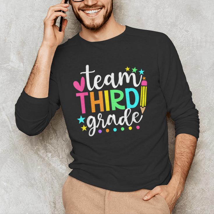 3rd Grade Team Pencil Teacher Student Back To School Girls Men's Long Sleeve T-Shirt, novelty gifts, funny gifts