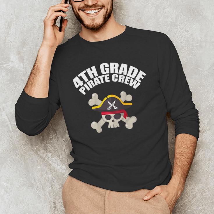 4th Grade Pirate Crew Halloween Costume Cool Teacher Student Men's Long Sleeve T-Shirt, novelty gifts, funny gifts
