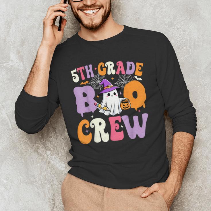 5th Grade Boo Crew Spooky Fifth Grade Halloween Teacher Men's Long Sleeve T-Shirt, novelty gifts, funny gifts