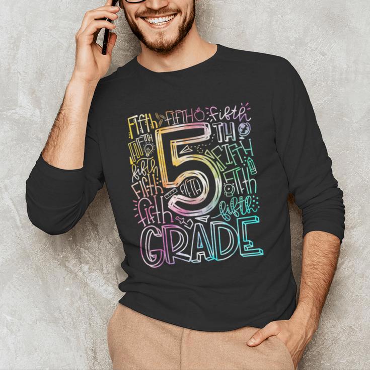 5th Grade Typography Team Fifth Grade Teacher Back To School Men's Long Sleeve T-Shirt, novelty gifts, funny gifts