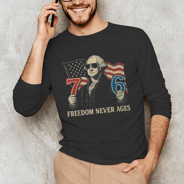 6-7 7-6 George Washington Freedom For Teachers Men's Long Sleeve T-Shirt, novelty gifts, funny gifts