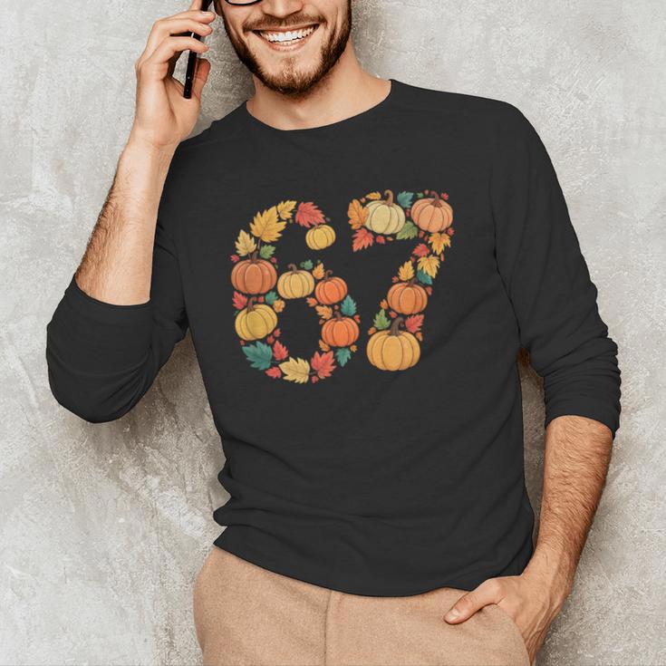 67 6 7 Fall Leaves For Teachers 67 Teacher Men's Long Sleeve T-Shirt, novelty gifts, funny gifts