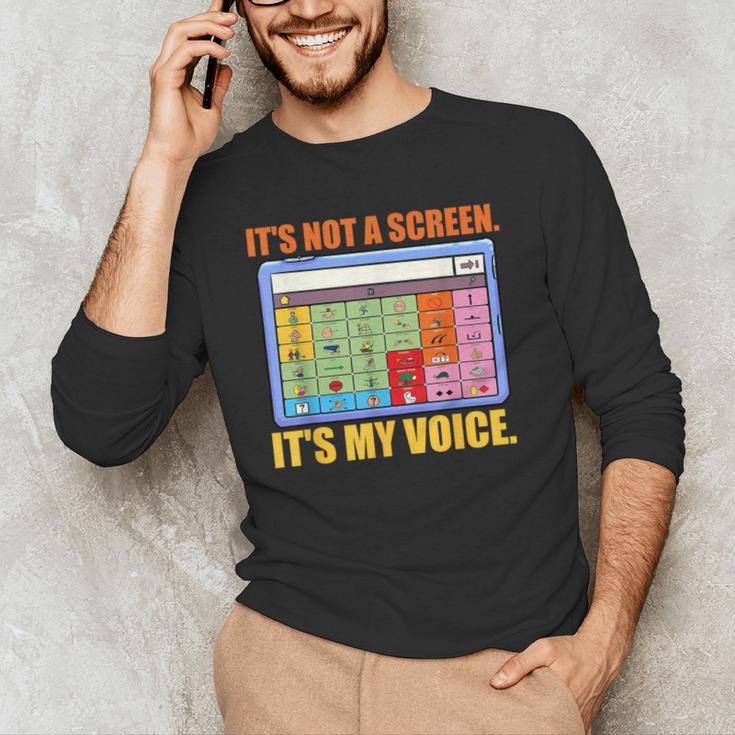AAC Awareness AAC Teacher It's Not A Screen It's My Voice Men Women Men's Long Sleeve T-Shirt, novelty gifts, funny gifts AAC Awareness AAC Teacher It's Not A Screen It's My Voice Men Women Men's Long Sleeve T-Shirt, novelty gifts, funny gifts