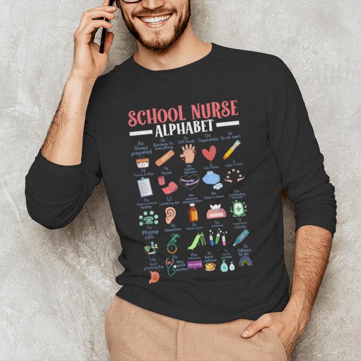 ABC School Nurse Alphabet Student Teacher Health Worker Men's Long Sleeve T-Shirt, novelty gifts, funny gifts