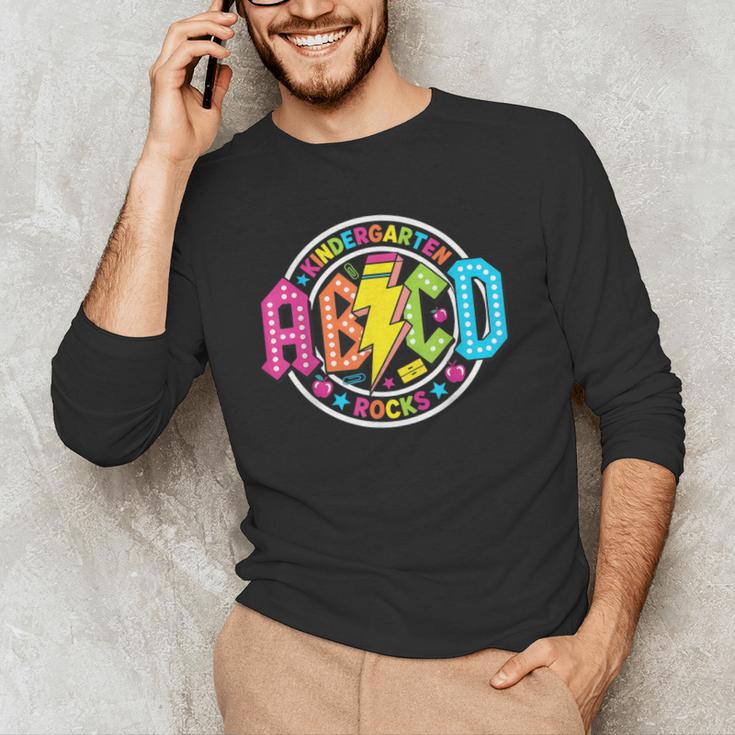 ABCD Kindergarten Rocks Back To School Teachers Students Men's Long Sleeve T-Shirt, novelty gifts, funny gifts ABCD Kindergarten Rocks Back To School Teachers Students Men's Long Sleeve T-Shirt, novelty gifts, funny gifts